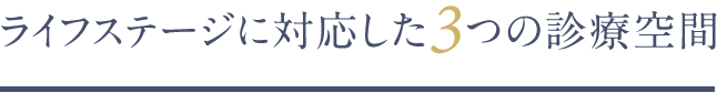 ライフステージに対応した3つの診療空間